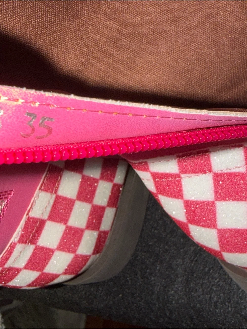 Kids Pink Checkered Cowboy Boots